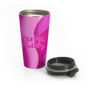 MOODUBLES Cute & Cuddly Pink Stainless Steel Travel Mug
