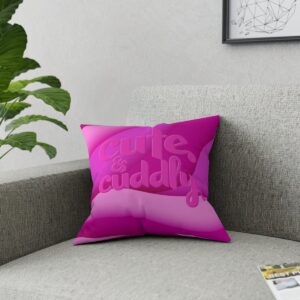 MOODUBLES Cute & Cuddly Pink Broadcloth Pillow 16x16