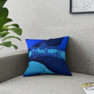 MOODUBLES Brilliant & Dramatic Blue Broadcloth Pillow 16x16
