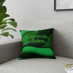MOODUBLES Charismatic & Genuine Green Broadcloth Pillow 16x16
