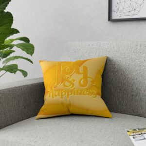 MOODUBLES Joy & Happiness 16x16 Yellow Broadcloth Pillow