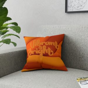 MOODUBLES Vibrant & Bright Orange Broadcloth Pillow 16x16