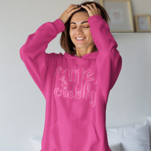 MOODUBLES Cute & Cuddly Dark Pink Hoodie Unisex