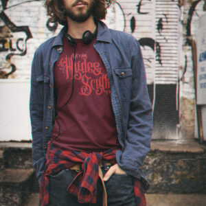 MOODUBLES Hyde & Scythe Burgundy Unisex Heavy Cotton Tee