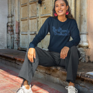 MOODUBLES Brilliant & Dramatic Dark Blue Long Sleeve Tee