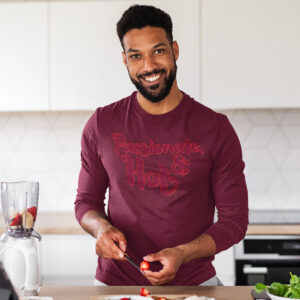 MOODUBLES Passionate & Hot Dark Red Long Sleeve Tee