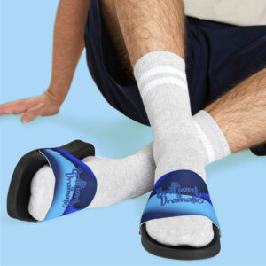 MOODUBLES Brilliant & Dramatic Blue Men's Sized Slide Sandals