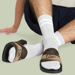 MOODUBLES Rich & Exotic Brown Men's Sized Slide Sandals