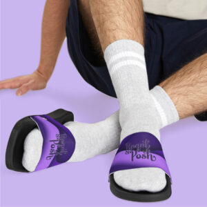 MOODUBLES Regal & Posh Purple Men's Sized Slide Sandals