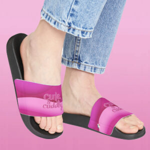 MOODUBLES Cute & Cuddly Dark Pink Women's Slide Sandals