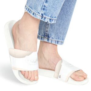 MOODUBLES Pure & Heavenly White Women's Sized Slide Sandals